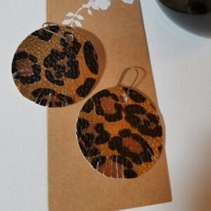 Leopard Print Dangle Earrings